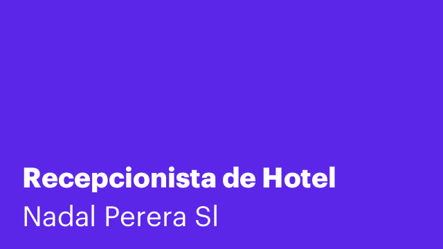 Recepcionista de Hotel