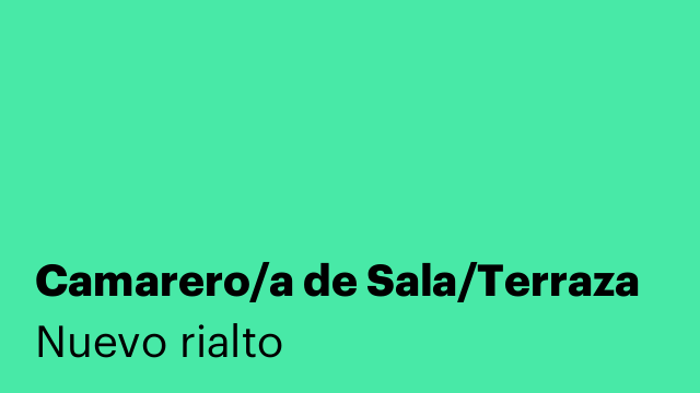 Camarero/a de Sala/Terraza