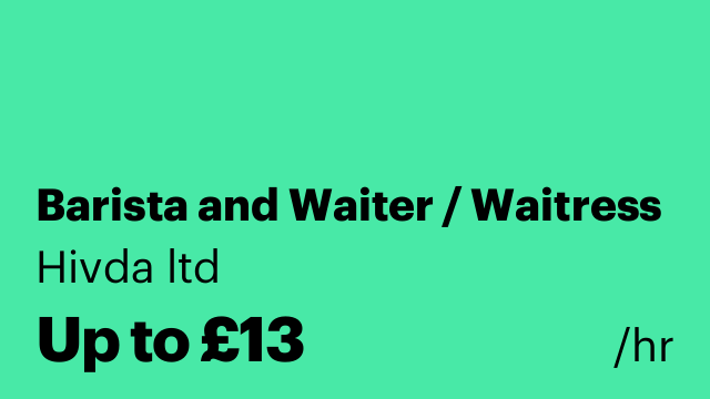 Barista and Waiter / Waitress