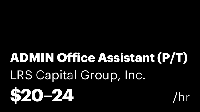 ADMIN Office Assistant (P/T)
