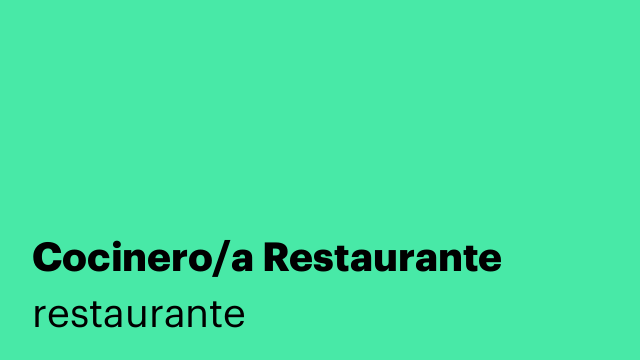 Cocinero/a Restaurante