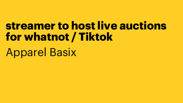 streamer to host live auctions for whatnot / Tiktok