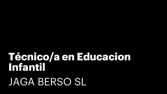 Técnico/a en Educacion Infantil
