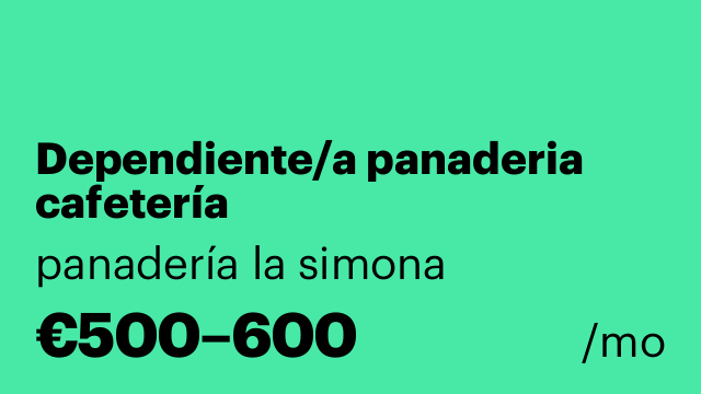 Dependiente/a panaderia cafetería