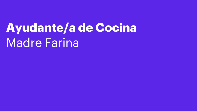 Ayudante/a de Cocina