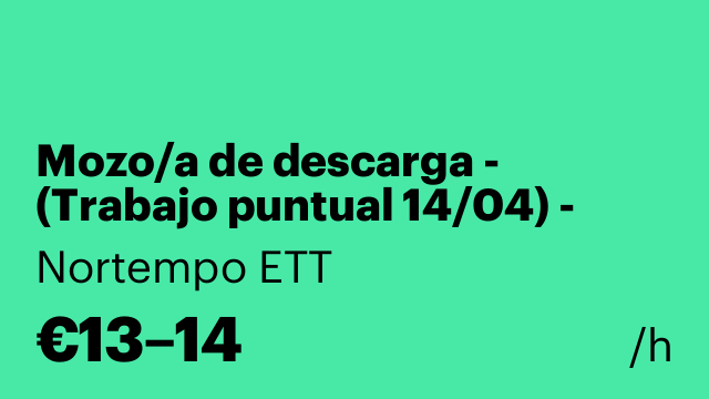 Mozo/a de descarga - (Trabajo puntual 14/04) - Puerto Barcelona