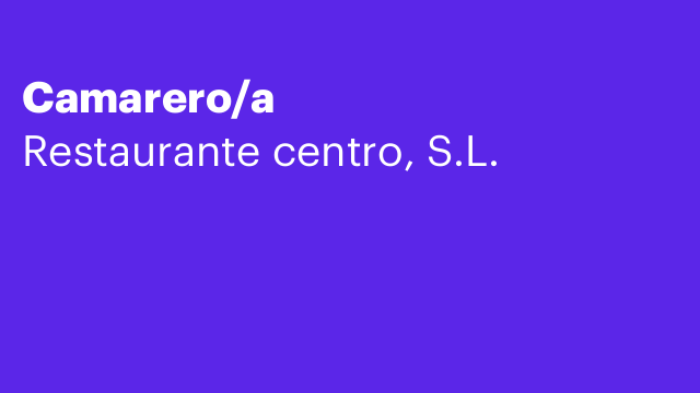 Camarero/a