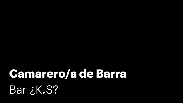 Camarero/a de Barra
