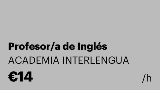 Profesor/a de Inglés