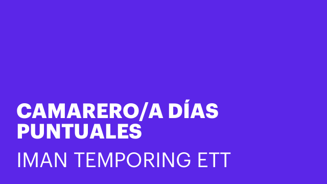 CAMARERO/A DÍAS PUNTUALES