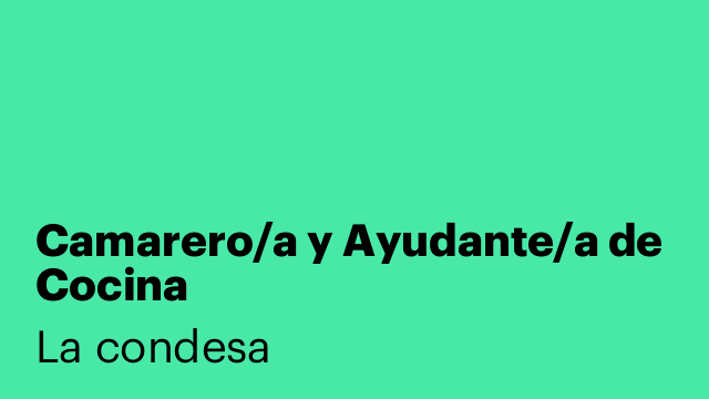 Camarero/a y Ayudante/a de Cocina