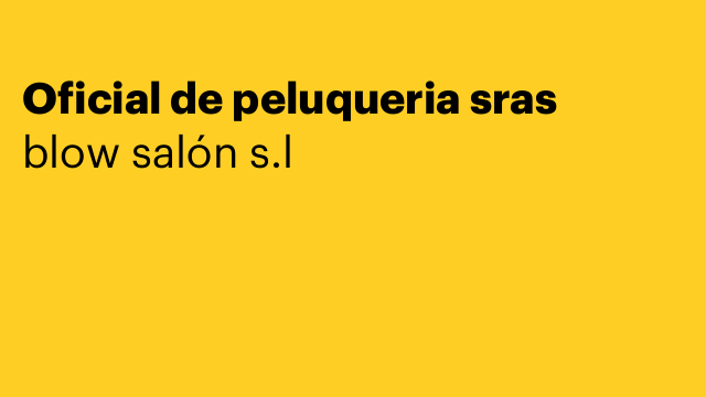 Oficial de peluqueria sras
