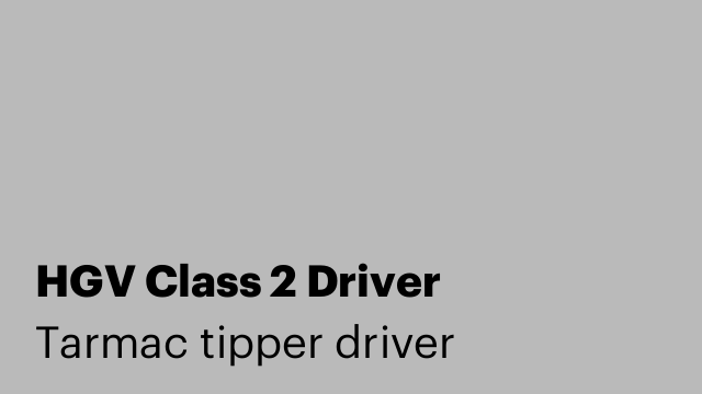 HGV Class 2 Driver