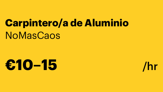Carpintero/a de Aluminio