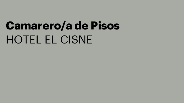 Camarero/a de Pisos
