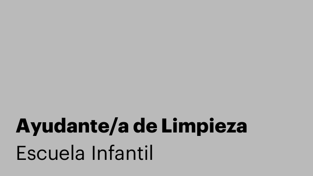 Ayudante/a de Limpieza