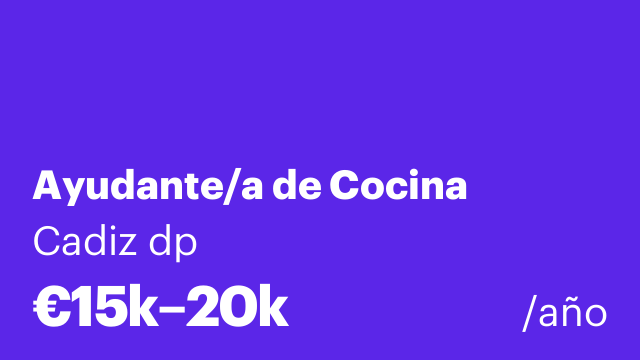 Ayudante/a de Cocina