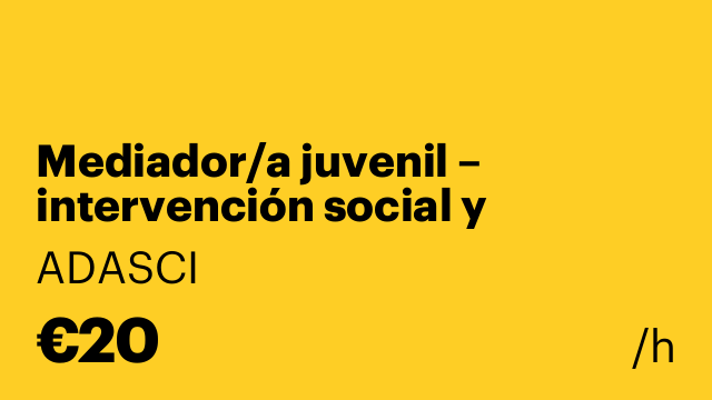 Mediador/a juvenil – intervención social y prevención