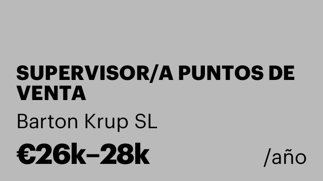 SUPERVISOR/A PUNTOS DE VENTA