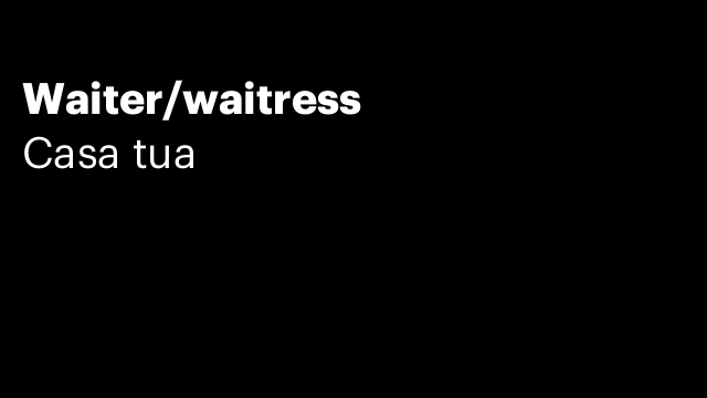 Waiter/waitress