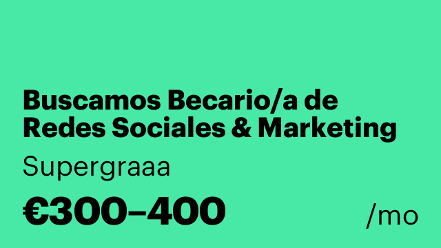 Buscamos Becario/a de Redes Sociales & Marketing Digital