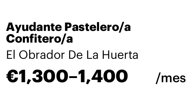 Ayudante Pastelero/a Confitero/a