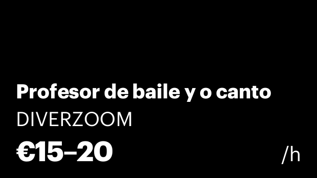 Profesor de baile y o canto