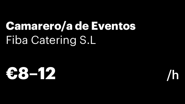 Camarero/a de Eventos