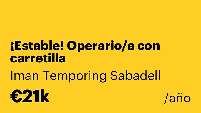 ¡Estable! Operario/a con carretilla
