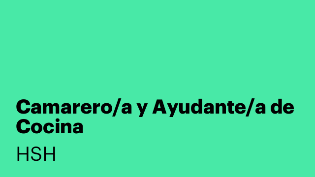 Camarero/a y Ayudante/a de Cocina