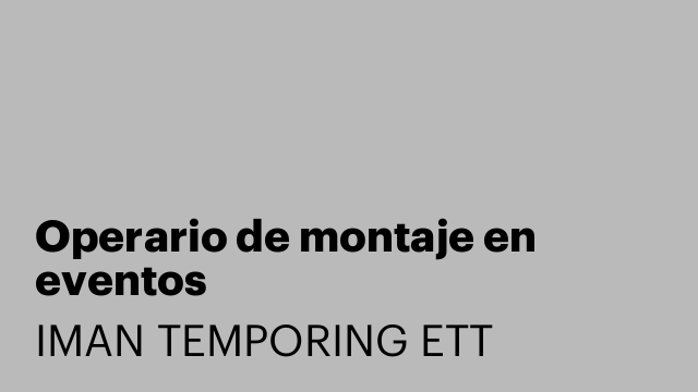 Operario de montaje en eventos