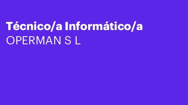 Técnico/a Informático/a