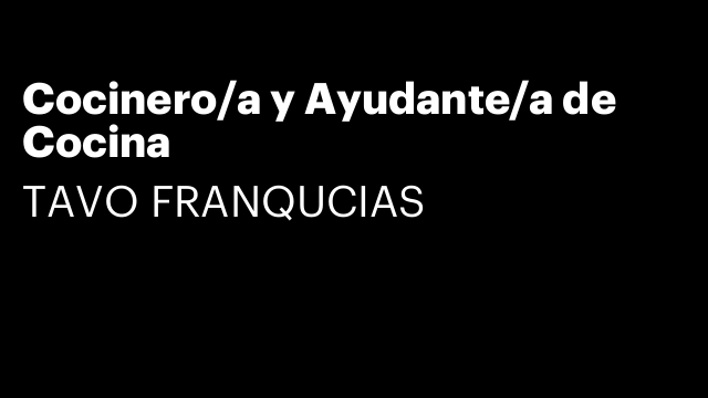 Cocinero/a y Ayudante/a de Cocina