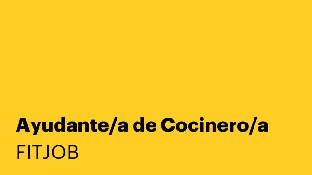 Ayudante/a de Cocinero/a