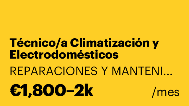 Técnico/a Climatización y Electrodomésticos