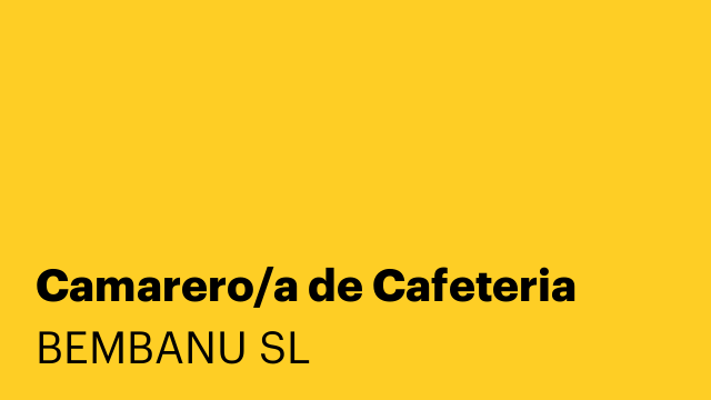 Camarero/a de Cafeteria