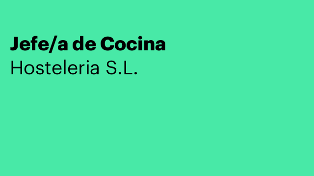 Jefe/a de Cocina