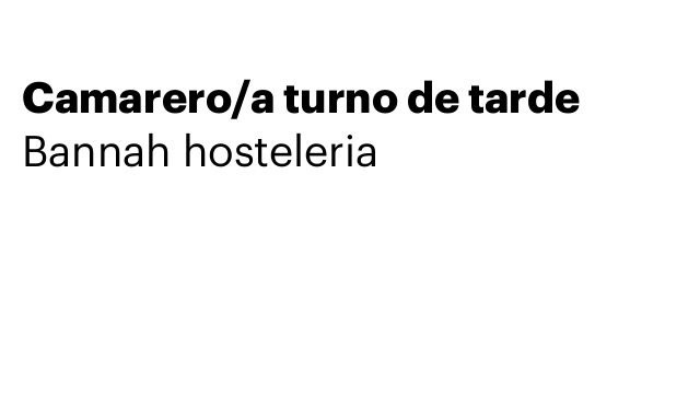 Camarero/a turno de tarde