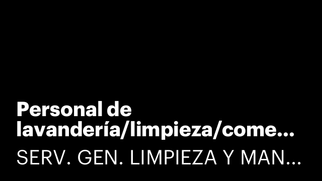 Personal de lavandería/limpieza/comedor (Andújar, Jaén)