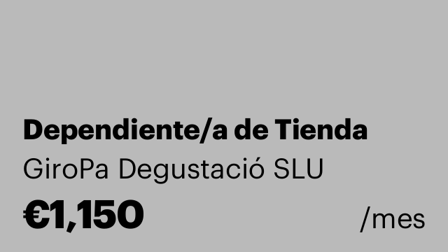 Dependiente/a de Tienda