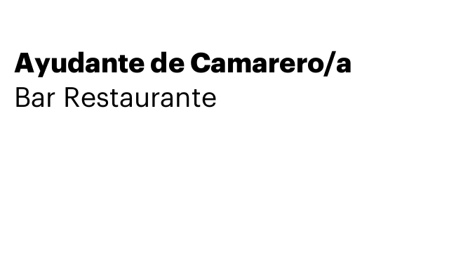 Ayudante de Camarero/a