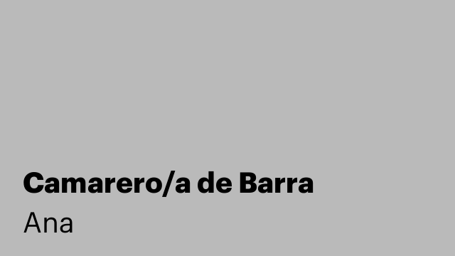 Camarero/a de Barra