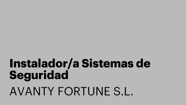 Instalador/a Sistemas de Seguridad