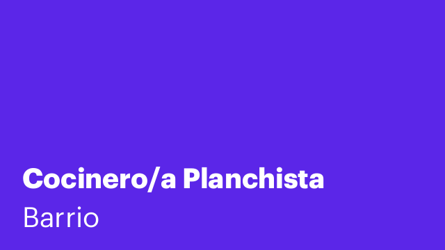 Cocinero/a Planchista