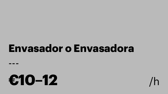 Envasador o Envasadora