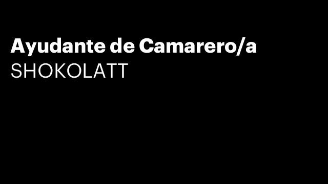 Ayudante de Camarero/a