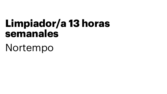 Limpiador/a 13 horas semanales