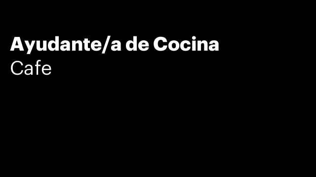 Ayudante/a de Cocina