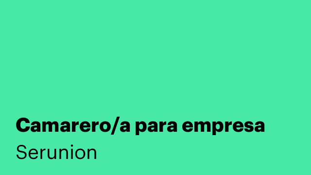 Camarero/a para empresa