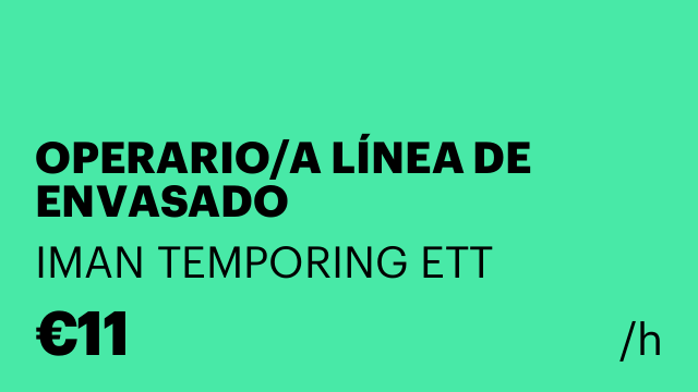 OPERARIO/A LÍNEA DE ENVASADO